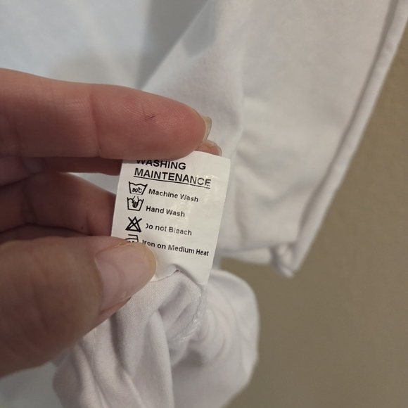 Muftlens Women Tie Front Knot Crop Top Crewneck White T-shirt Size Medium Summer - Picture 6 of 7